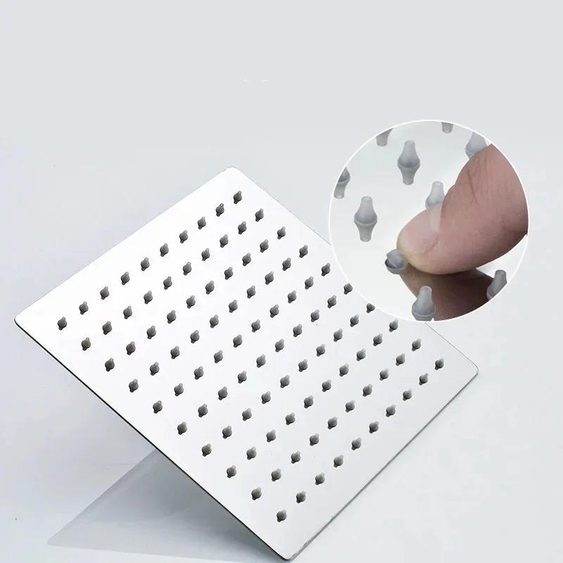 Stainless Steel 8/10/12 Inch Rainfall Shower Heads Square Showerhead Ultra Thin Waterfall Shower Head Pressurized Shower Head