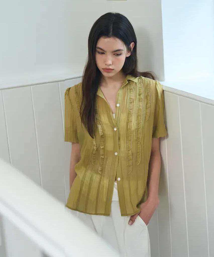 Poeteuseoul Breeze Fill Blouse_Olive