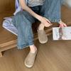 Frosted Leather Muffin Thick-bottomed Bag Head Slippers Women's Autumn and Winter New Outer Wear Retro Small Man Heightened Hairy Half Drag