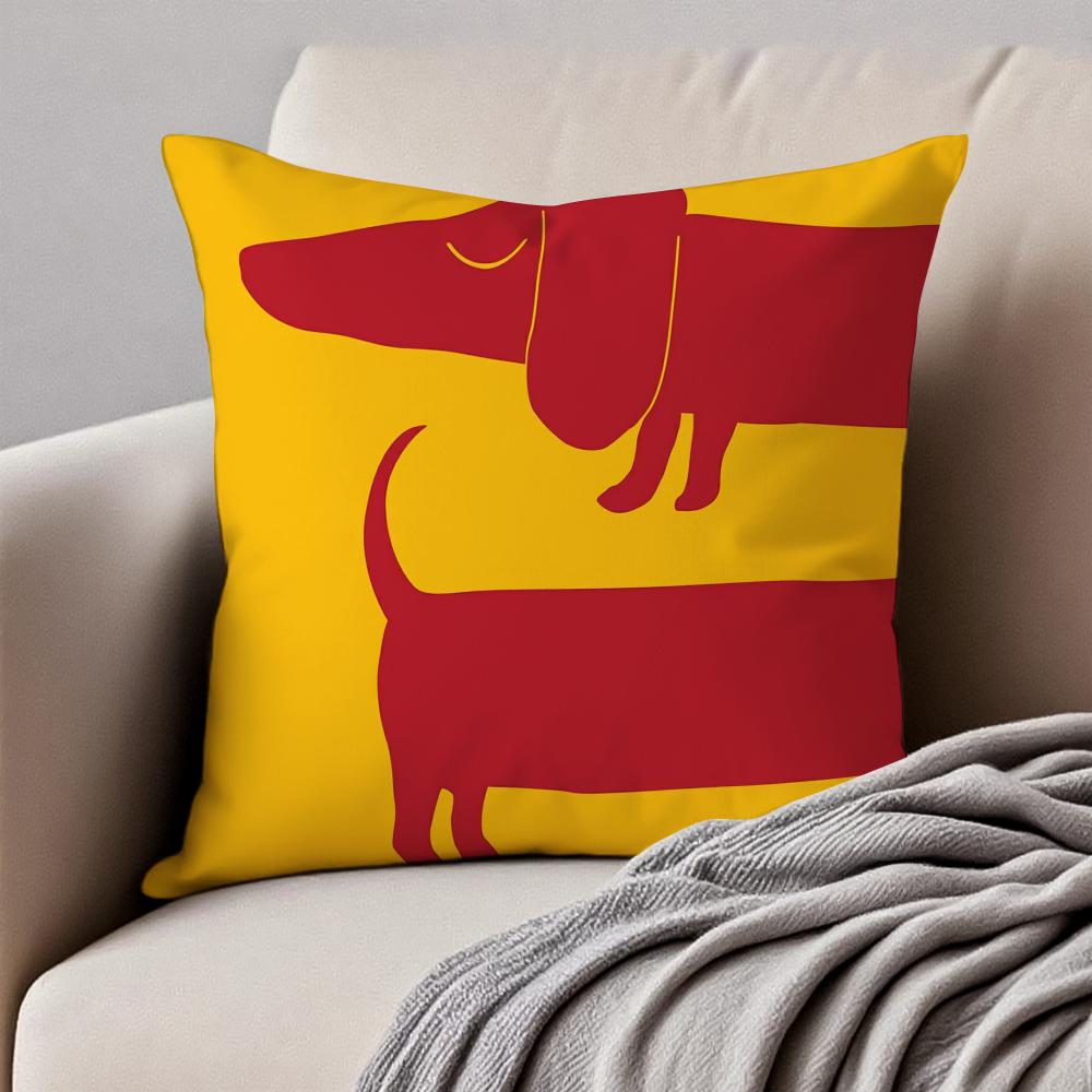 Cartoon Animal Cushion Cover Pillowcase Anti-Dustmite Invisible Zipper Short Plush Sofa Cushion
