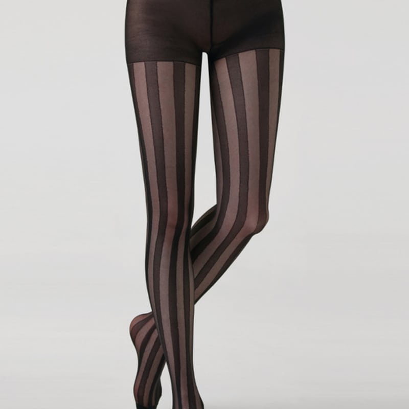 HUGDAY [10 Denier] Kräftig gestreifte Strumpfhose