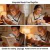 LED Rechargeable Magnifying Glass with HD Large Lens and Three-Color Light for Elderly Reading and Weaving - Portable Lamp