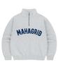 MAHAGRID Arch Logo Applique Half Zip-Up Sweatshirt Light Gray(Mg2Fsmm444A)