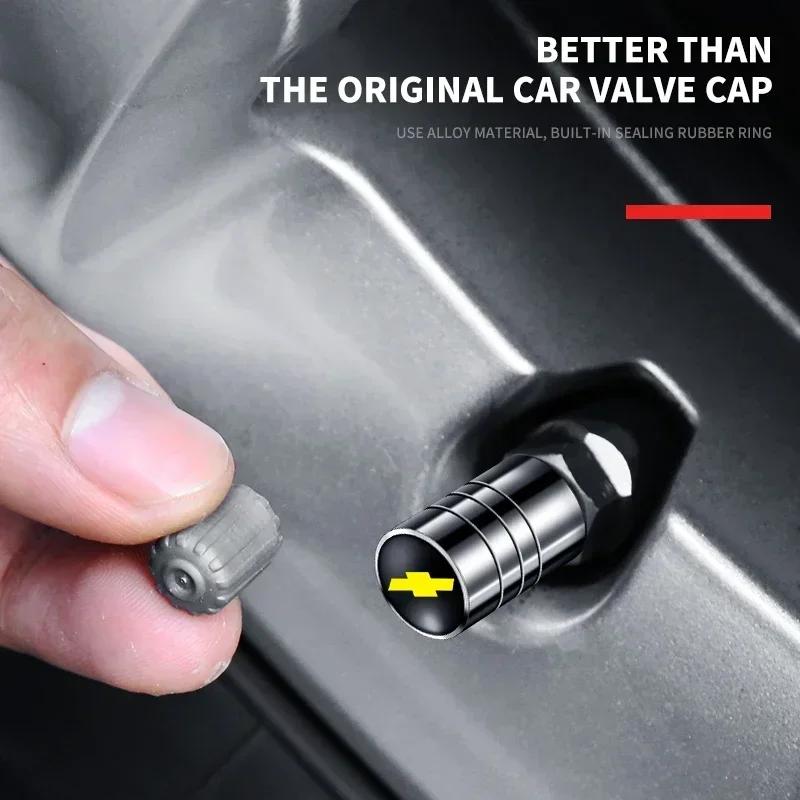 4Pcs Car Wheel Metal Valve Caps Auto Tire Air Stem Cover Bolt Cap for Chevrolet Cruze Captiva Z71 Trax Camaro Aveo Malibu Impala