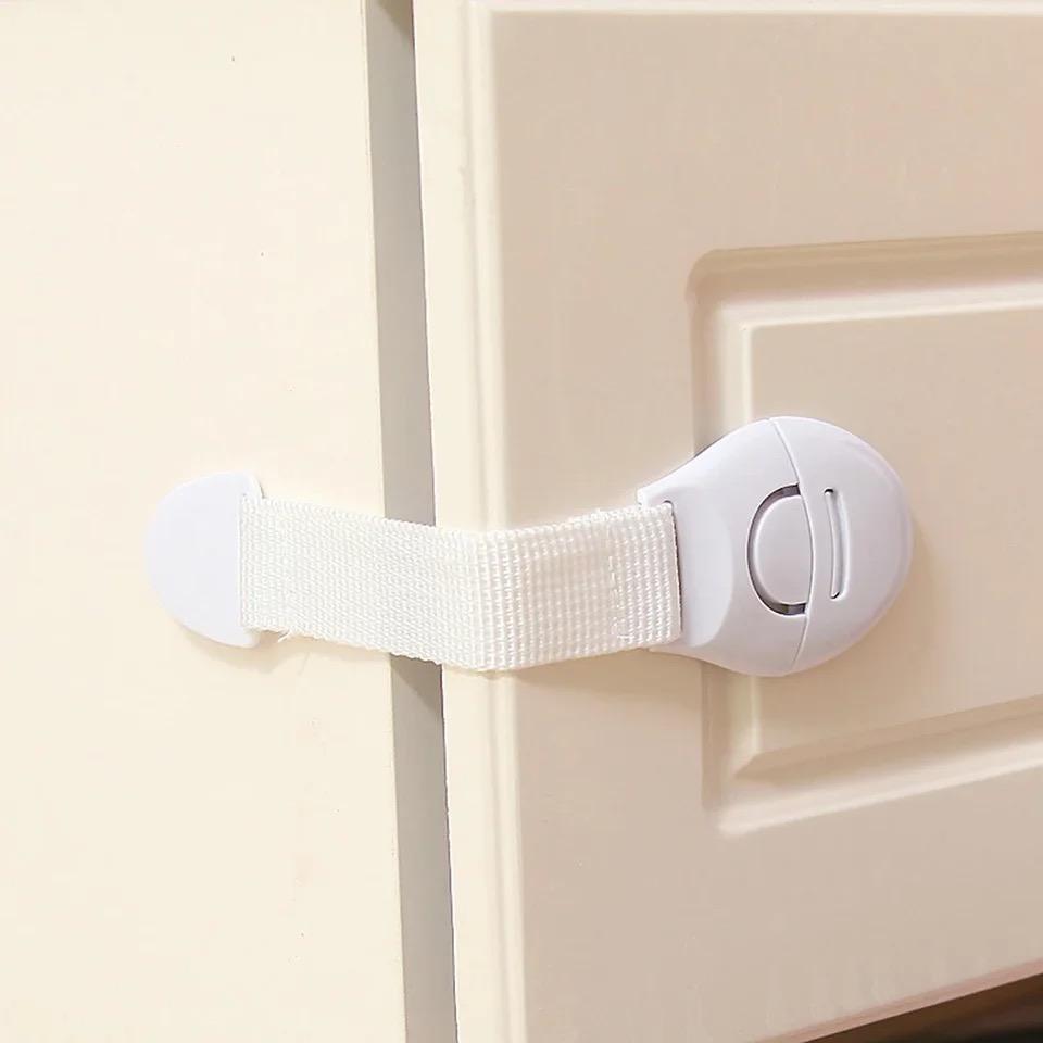 10Pcs Baby Safety Latch Drawer Webbing Safety Lock Multifunctional Protection Cloth Belt Lock Drawer Lock Cabinet Door Locks