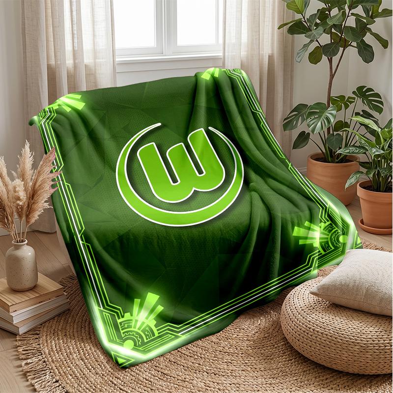 VfL Wolfsburg FC Soft Flannel Fleece Blanket Lightweight Cozy Warm Throw Blanket For Sofa Bed Home Decor