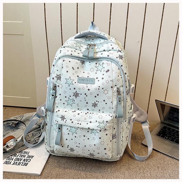 Schoolbag Korean Version of the New High-value Star Schoolbag for Girls, Junior High School, Lightweight Campus College Student Backpack, Sweet Girl