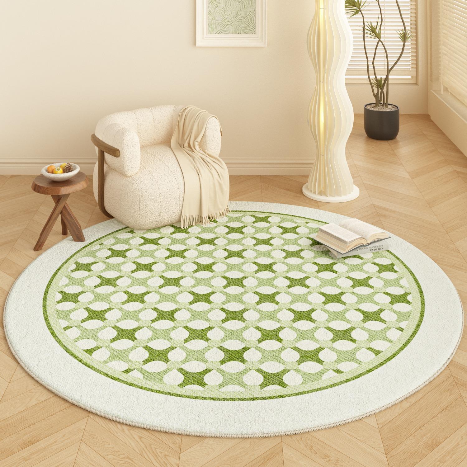 

Round Carpet Living Room Bedroom Carpets Moroccan Fresh Bedside Foot Mat Fluffy Soft Rug Home Decoration Rugs Alfombras Diameter 80cm
