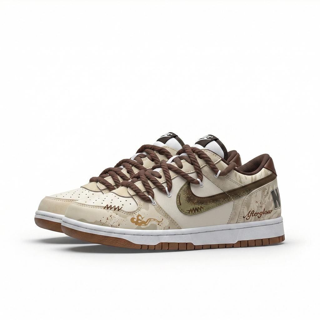 Nike Big Sunset Shattered Shadows, Casual Vintage Slip Resistant Abrasion Resistant Low Top Skateboard Shoes Unisex 854166-101(Team1390-)