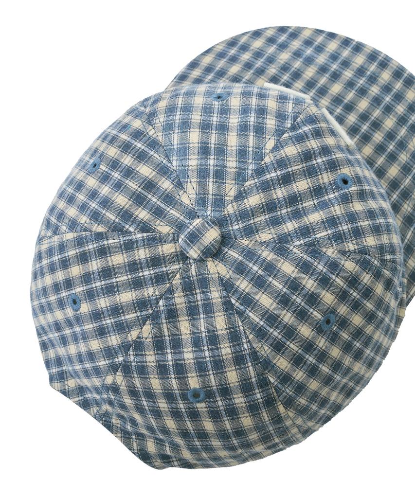 YALE Y Logo Check Ball Cap_Blue