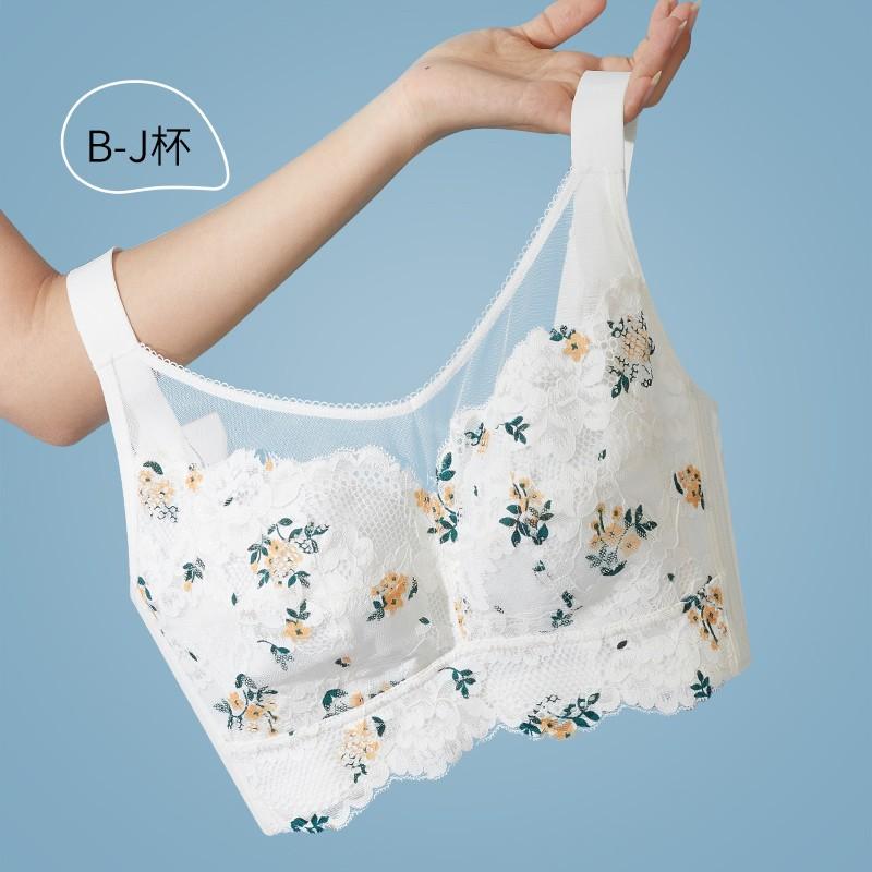 

Летний тонкий бюстгальтер для большой груди, показывающий маленькую жировую складку мм, полноразмерное нижнее белье большого размера, женский бюстгальтер без косточек для уменьшения груди 90E