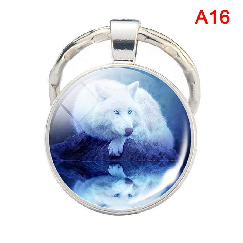 Glow In The Dark Wolf Key Chain Key Rings Holder Luminous Wolf Head Keychain