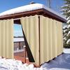 1/2 Pcs Thick Heavy Curtains Cold Protection Outdoor Thermal Curtain Eyelet Curtains