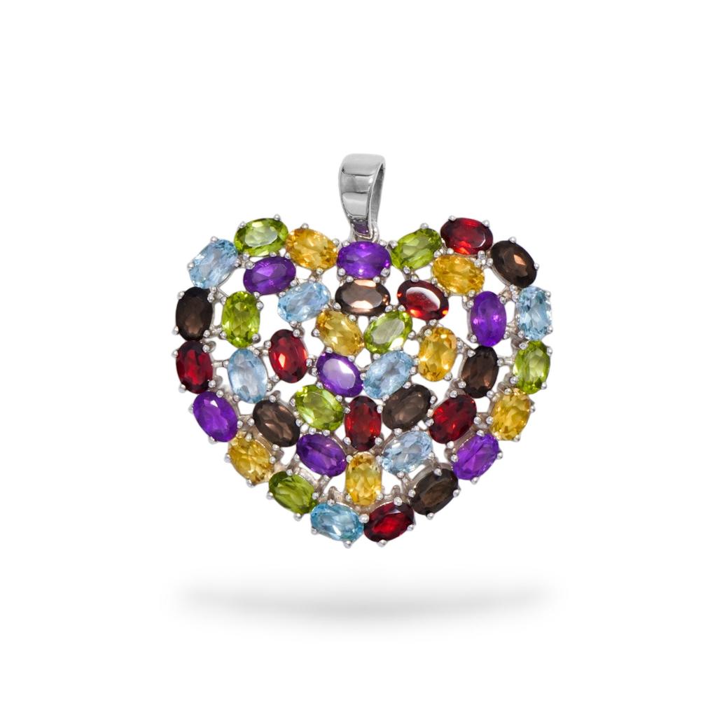 Pendentif Cœur en Pierre Précieuse Grenat: Collier Fait Main en Argent Sterling 925