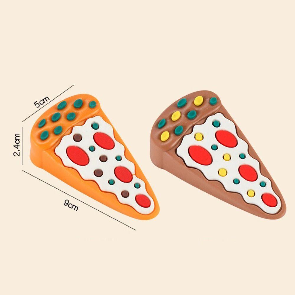 Silicone Silicone Door Stopper Shock Absorbent Reusable Anti-collision Stopper Cartoon Pizza Design No Drilling Required