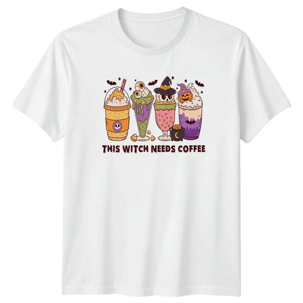 This Witch Needs Coffee Unisexs TShirt Witch Halloween Coffee Halloween Gift S