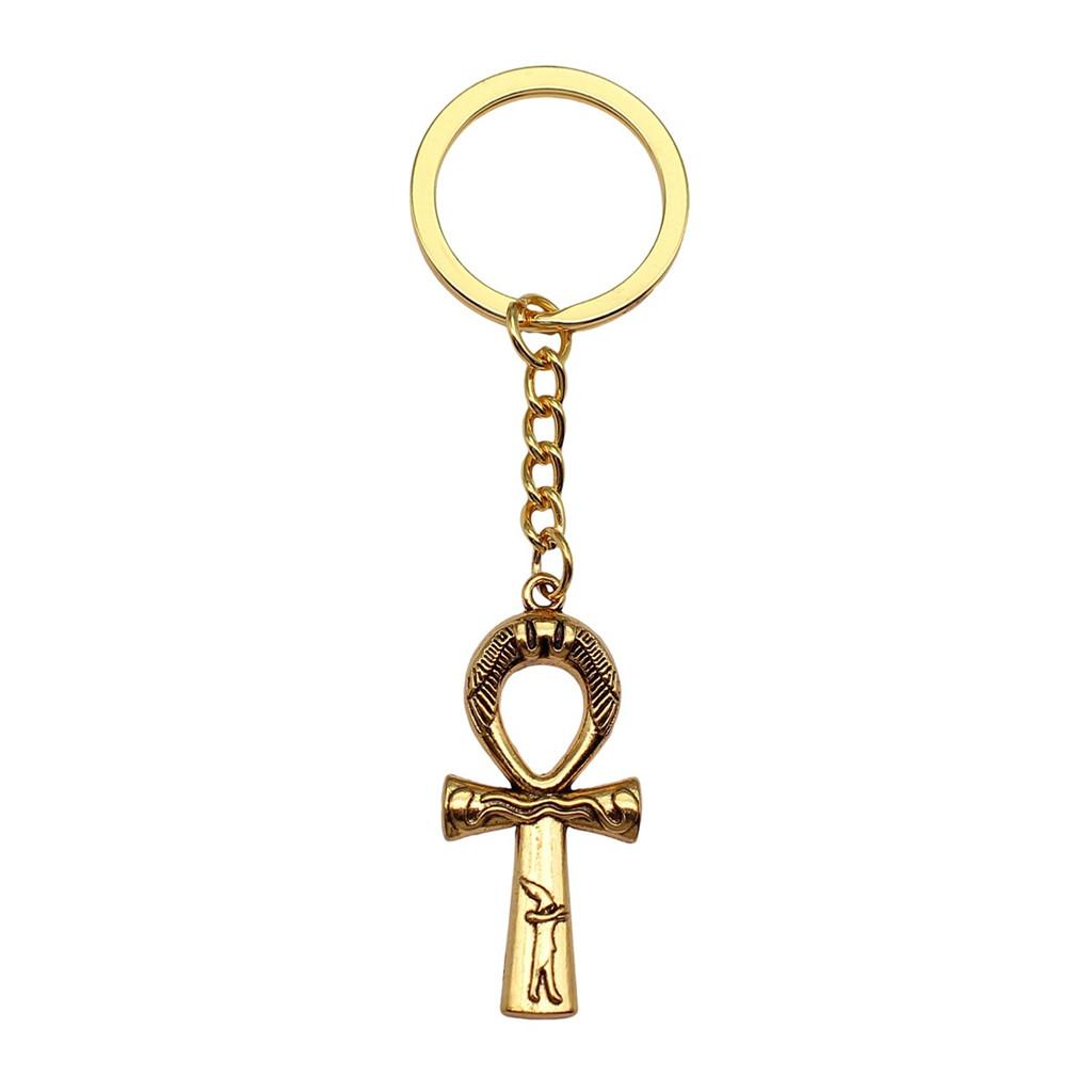 Portachiavi con Ciondolo Croce Ankh Amuleto Egiziano Portachiavi Anello 28mm