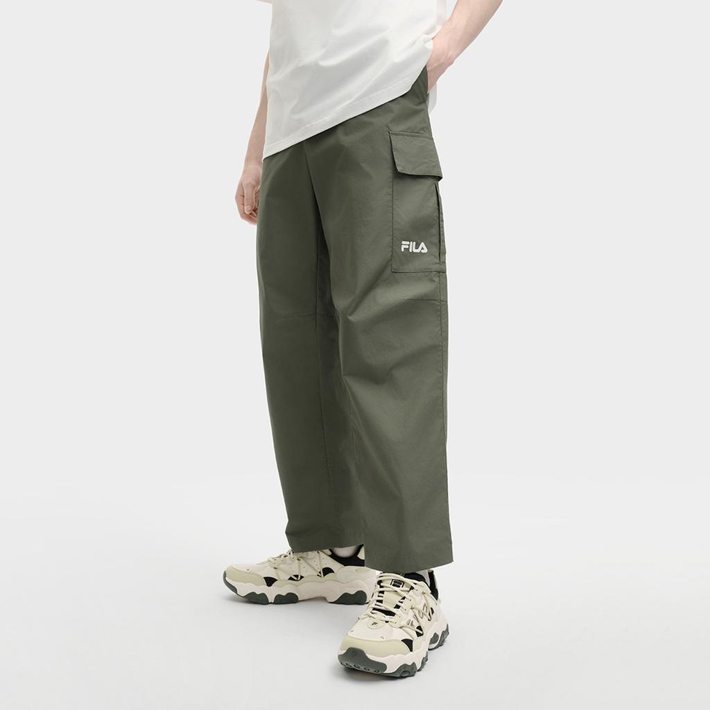 Fila Original Logo Fashion Simple Versatile Lace-Up Work Casual Pants Men Pants Sage-Green F11M529809F-GN