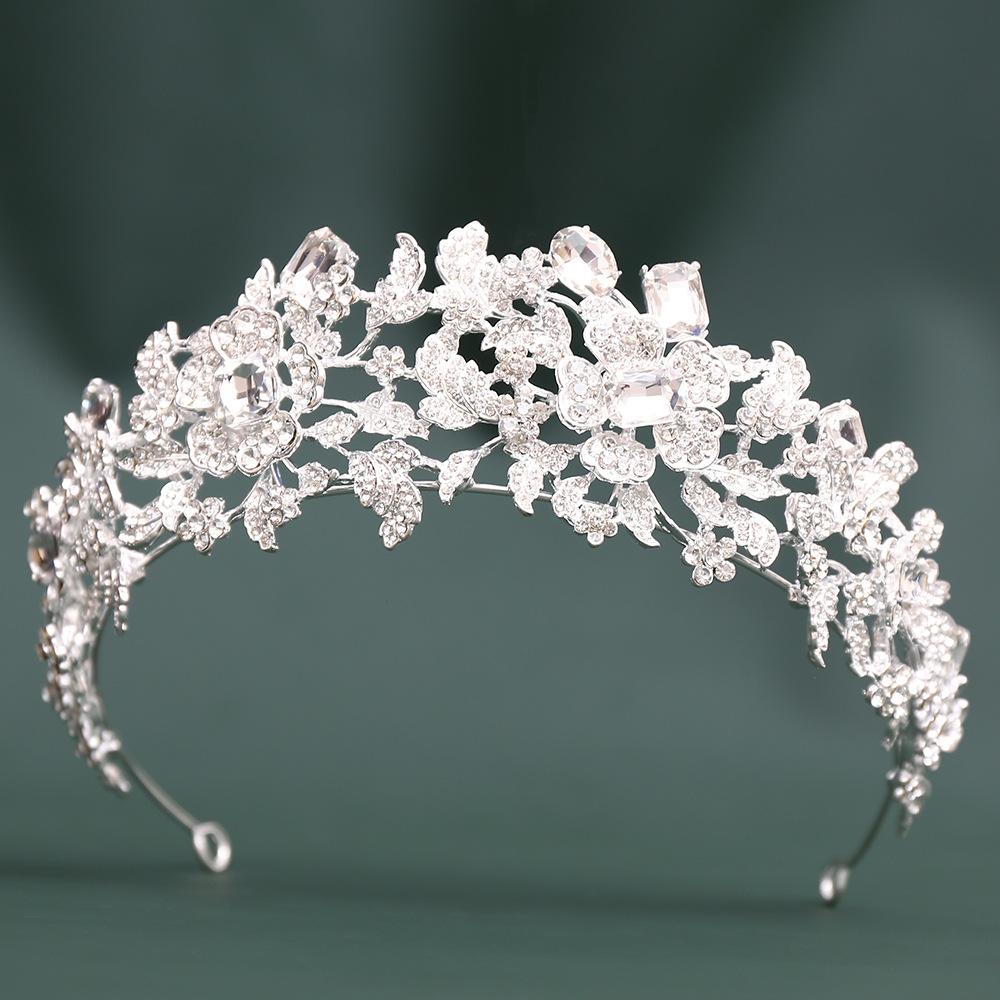 2026 Crown Tiara Headband Rhinestone Tiara, Princess Flower Bride Birthday Dress Accessories Pink Diamond Bar Mitzvah