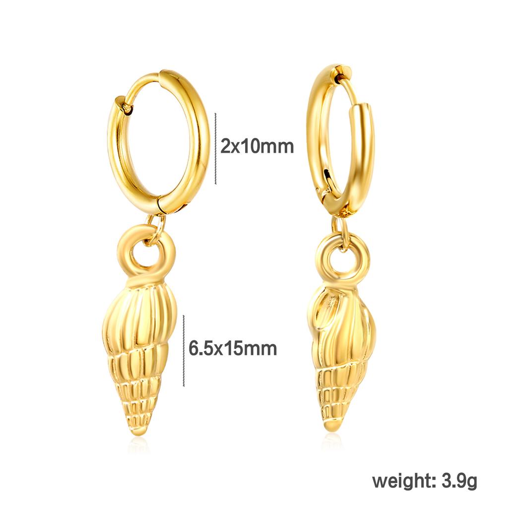 Beach Ocean Theme Metal Earrings Starfish Shell Conch Fish Holiday Dangle Earrings for Women