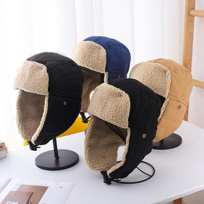 Damen- und Herren-Winter-Fleece-Ohrenklappen-Pelzmütze Kastanie Trappermütze