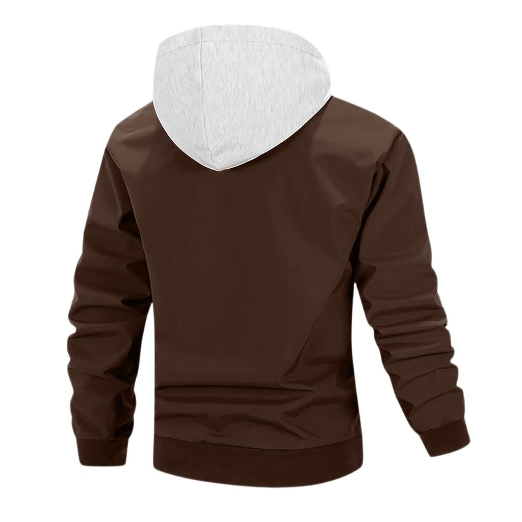 Men'S Loose Jacket Fashionable Multi Pocket Hooded Jacket