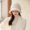 New Cap Women's Autumn and Winter Velvet Thickened Octagonal Hat Bucket Hat