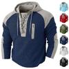 Men’s Sweatshirts Long Sleeve Pullover Patchwork Plaid  Hoodie Casual  Top