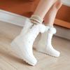 Women's snow boots winter new flat-bottomed slope heel rabbit fur short boots large size warm plush short boots