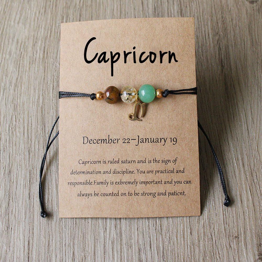 US  Aries Taurus Gemini Cancer Leo Virgo Libra Scorpio Sagittarius Capricorn Aquarius Pisces Gifts for Women Zodiac Bracelet