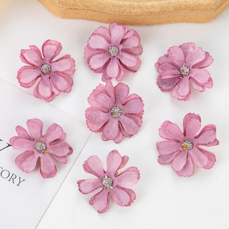 Simulation Star Language Flowers Diameter About 4.5cm Daisy Ethnic Headdress DIY Handmade Gift Box Candy Box Decorative Flowers Elegance Fake Flowers
