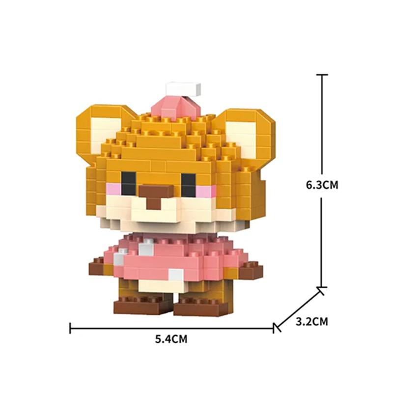 Animals Lion Tiger Piglet Micro Particle Building Blocks Toy for Children Old Boy Birthday Gift Dog Cat Mini Bricks Girl Toys