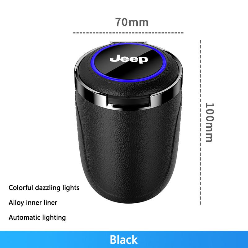 For Jeep Car Inside Ashtray Cigarette Holder LED Light For Jeep Renegade Wrangler Gladiator Grand Liberty Cherokee Compass Ac