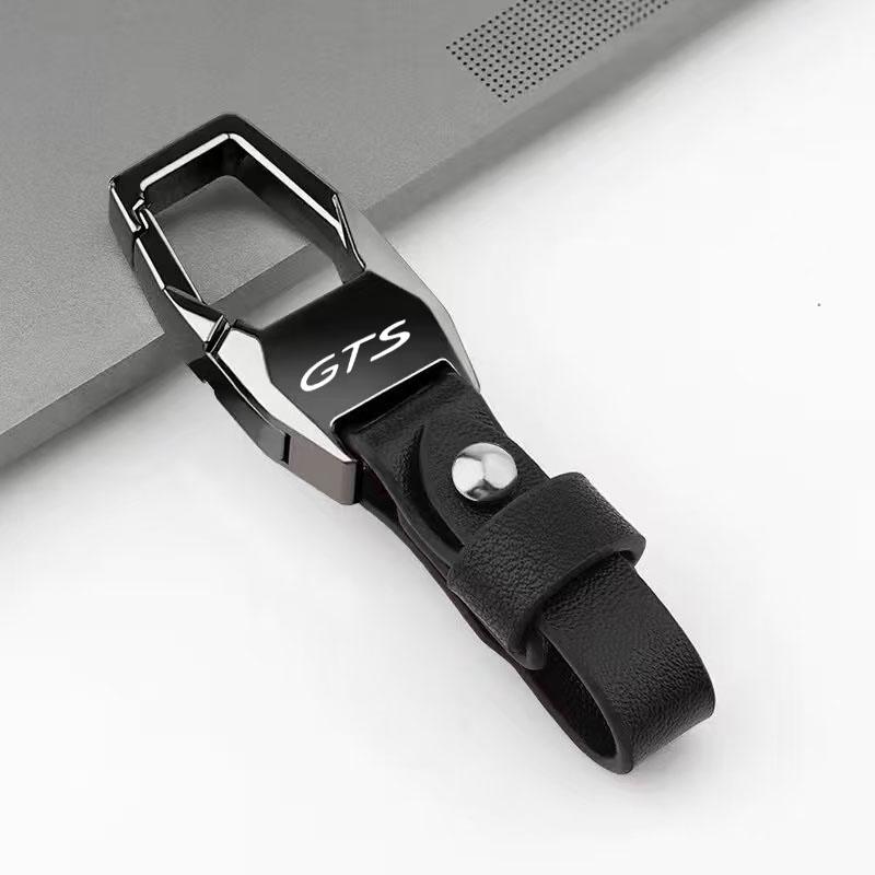 

For Porsche Panamera Cayenne Taycan 911 718 Leather Car Keychain Business Gift with KeyringAccessories