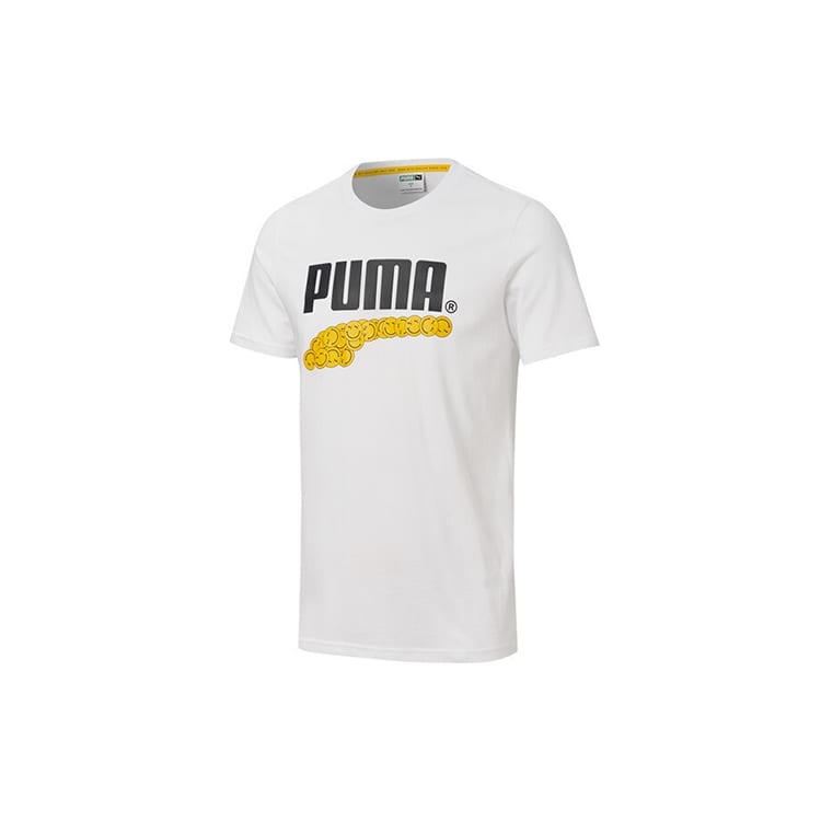 PUMA Club Graphic T Shirts Unisex White Crew Neck Moderate Straight Fit 530017-02