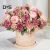 Artificial Peonies Bouquet 5 Heads Fake Flower Bouquet Realistic Faux Silk Flowers for Indoor Outdoor Home Party Decor Wedding