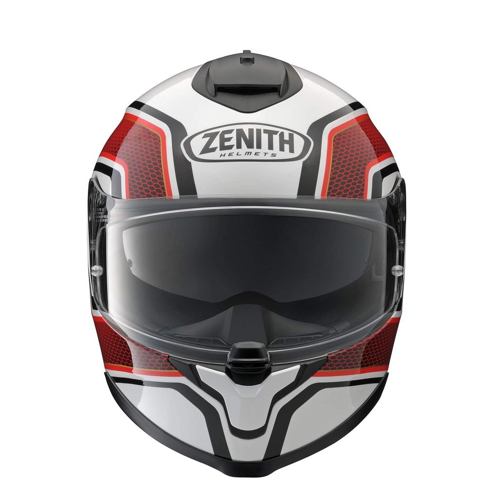 YAMAHA YF-9 Zenith Full-Face Motorcycle Helmet with Sun Visor, Sport Stripe, Red, Size L (58-59cm), 90791-1787L