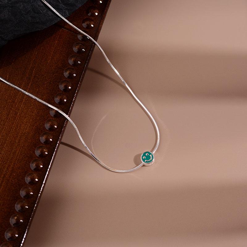 Капающий Радужный Смайлик Бусины Ожерелье Женский Стиль Нишевый Дизайн Высококачественные Аксессуары Универсальное