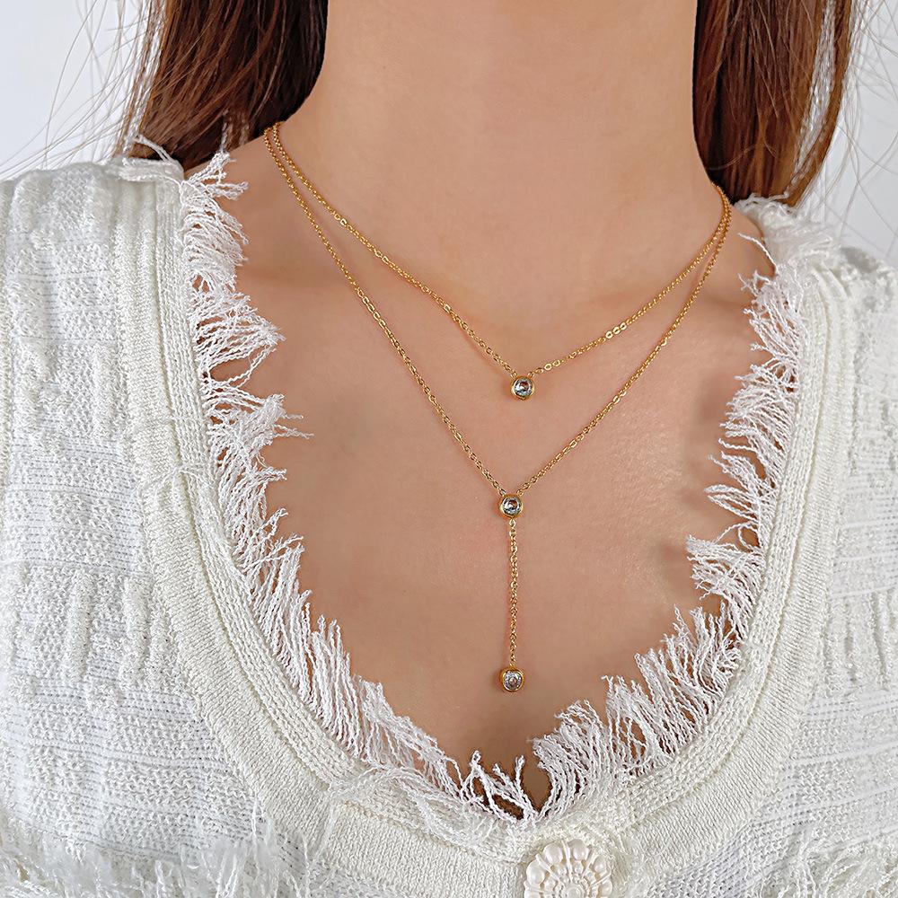 OPK Titanium Steel Necklace Female Gold Ladies Necklace