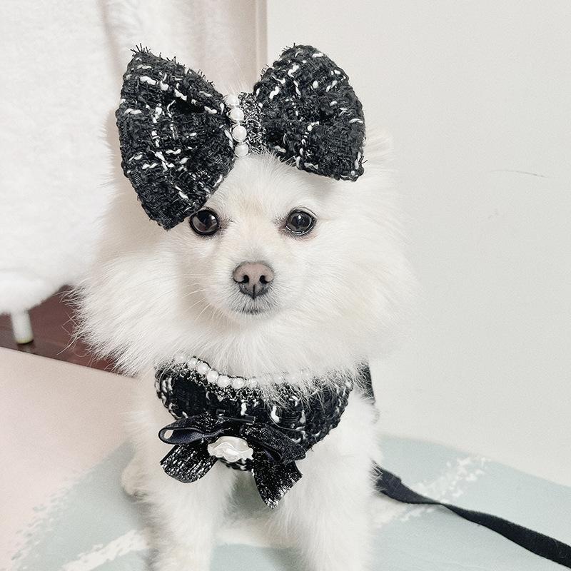 Dog Princess dress Chest Strap Pet Supplies Yorkshire Leash Dog Harness No Head Bow