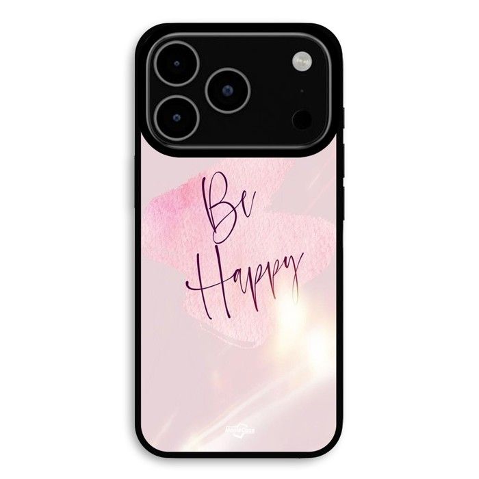 Coque de téléphone - MANIACASE - iPhone 17 Pro - Silicone TPU - Souple - Noir - Be Happy