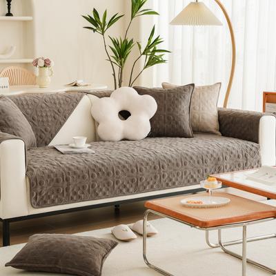 Thicken Plush Sofa Cover for Living Room Solid Color Non Slip Sofa Cushion Mat Jacquard Couch Cover Soft Chair Sofa Towel Home