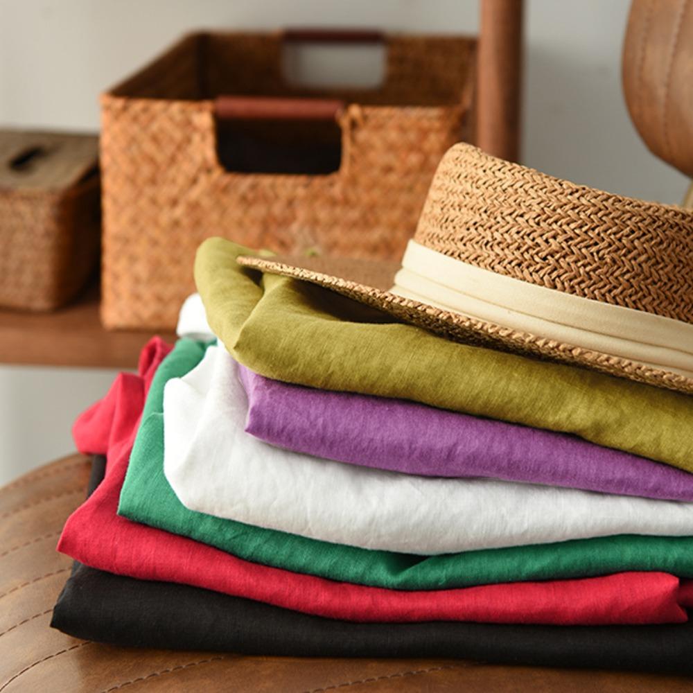 Women Solid Linen Sleeveless Tank Top Round Neck Loose Side Split Casual Vintage Literary Summer Camisole Blouse