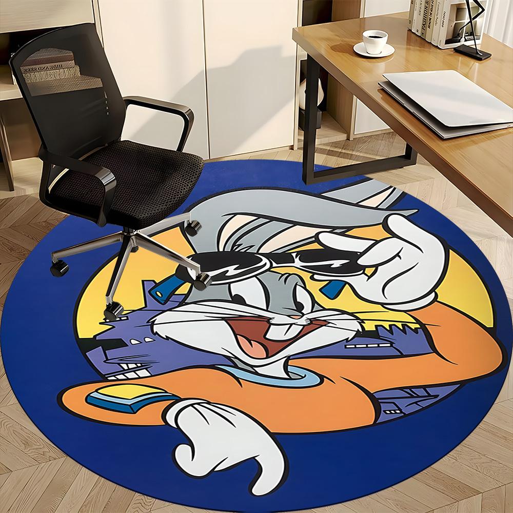 1PC Bunny Looney Tunes Office Round Area Rug, Indoor Mat Suitable For Office, Under Office Chairs Bedroom Living Room Home Decor DT1212037