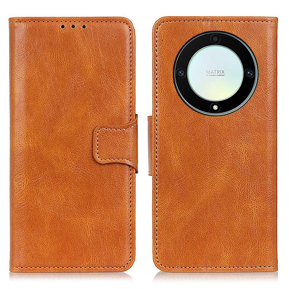 

Для Honor X9a 5G/X40 5G/Magic5 Lite 5G Чехол для телефона с текстурой Crazy Horse, подставка, кошелек-обложка из искусственной кожи Brown