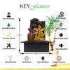 3 Step Ganesha Table Top Water Fountain with RGB LED Light for Home Décor/Gift/Vastu/Pooja/Reception/House Warming (Brown Stone & Gold)