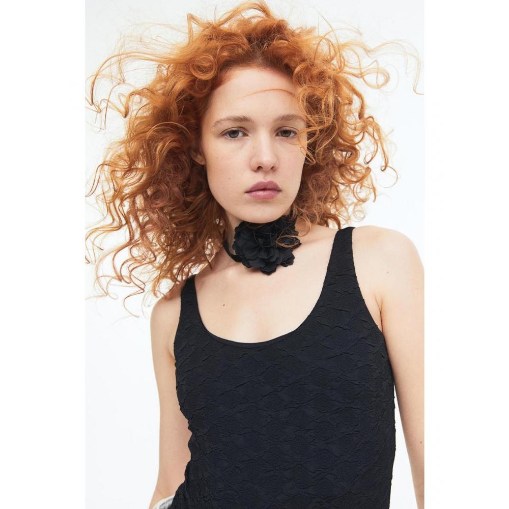 

H&M texture bodysuit black 1154660001