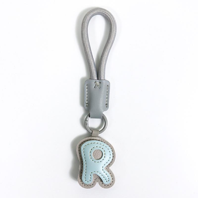 High-End Leather Alphabet Keychain Bag Pendant