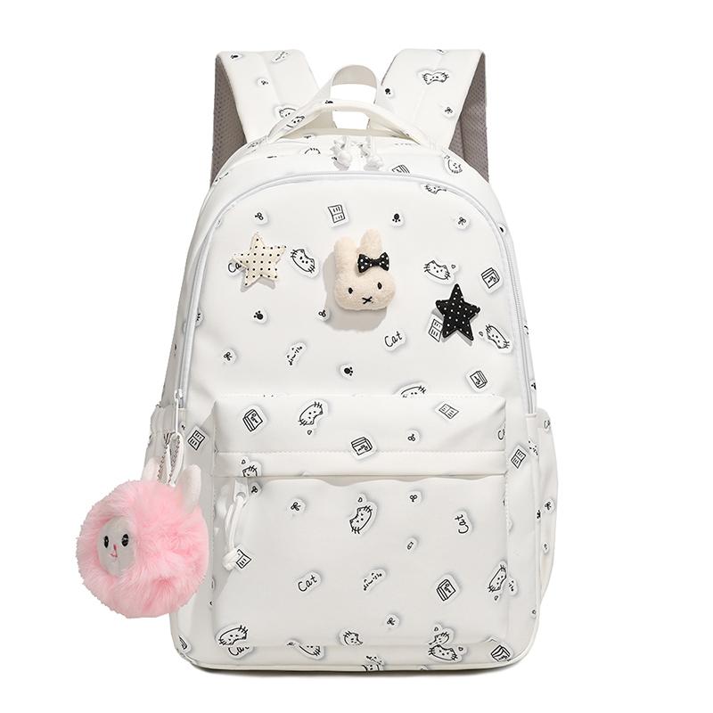 Printed Backpack Junior High School Students Lightweight Schoolbag Large Capacity Backpack