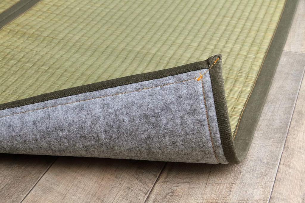 IKEHIKO Rush Grass Rug, Carpet, Rectangular, DX Okinawa Beag, Khaki, Approx. 128 X 200cm, Made In Japan, Backed, Denim Edge #1718760